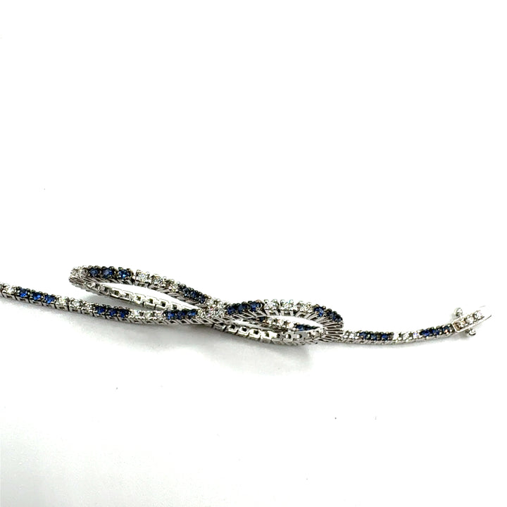 Bracciale Tennis Diamanti e Zaffiri ct.0,50