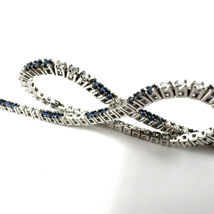 Bracciale Tennis Diamanti e Zaffiri ct.0,50