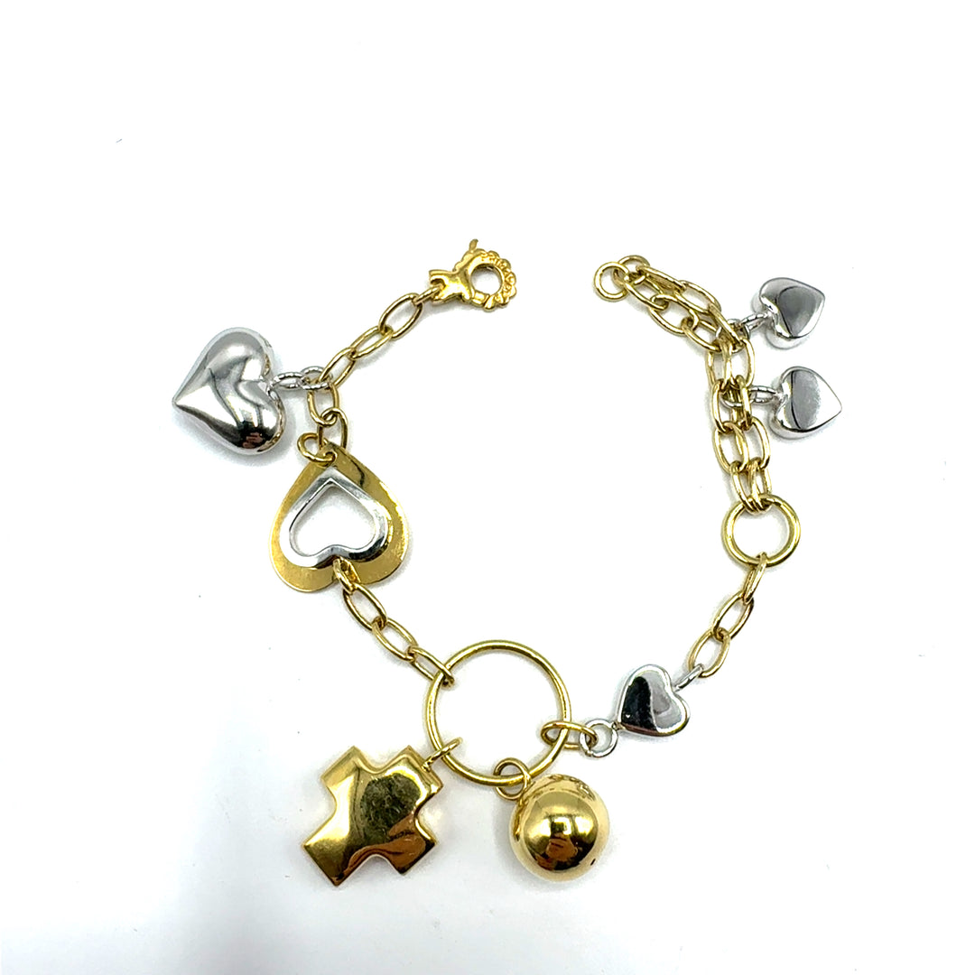 Bracciale Catena Oro Giallo  e Bianco