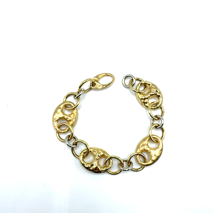 Bracciale Catena Oro Giallo  e Bianco
