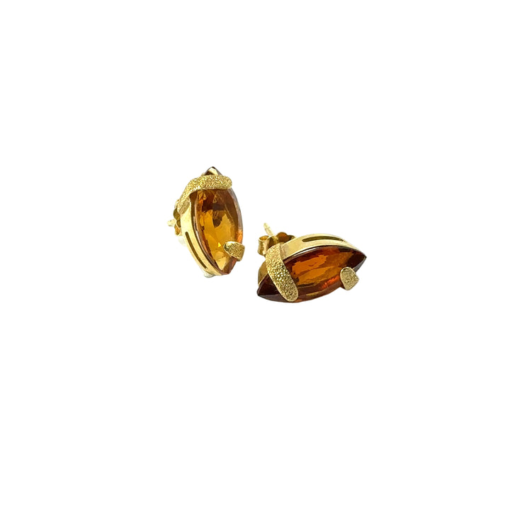 Orecchini Oro Giallo Topazio Giallo