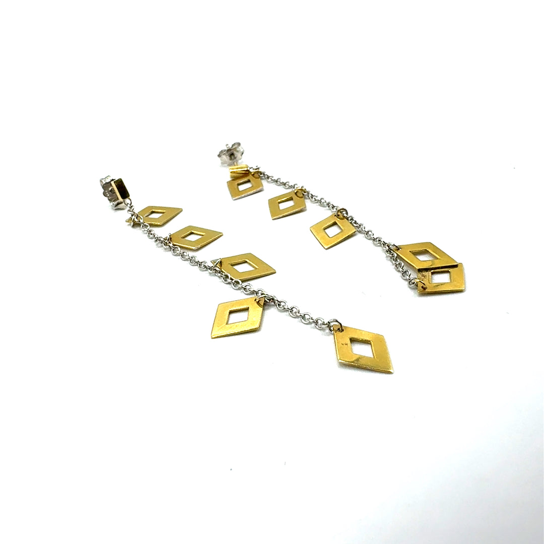 Orecchini Pendente Oro Bicolore