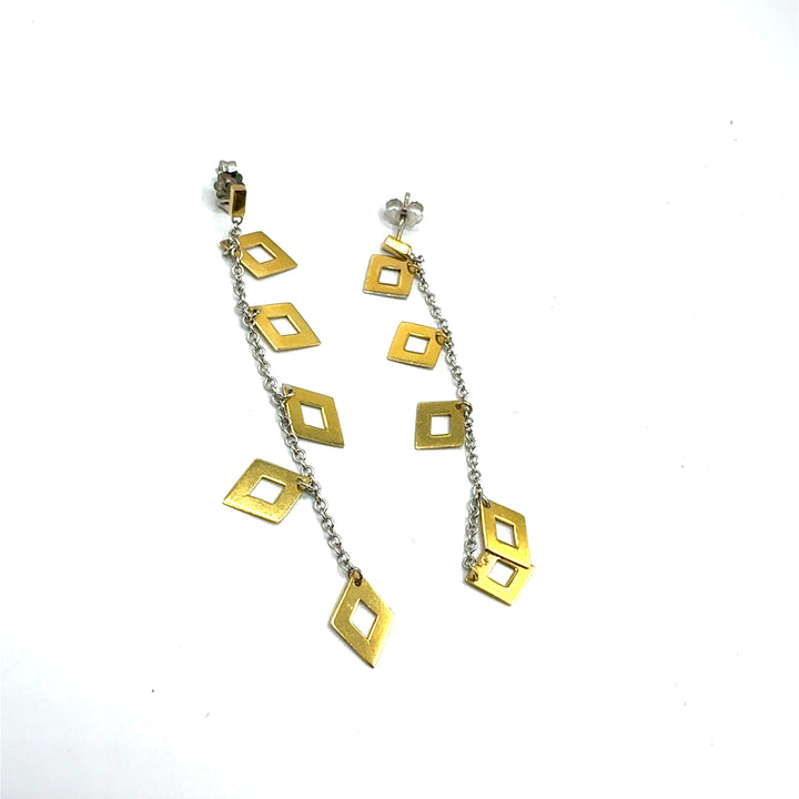 Orecchini Pendente Oro Bicolore