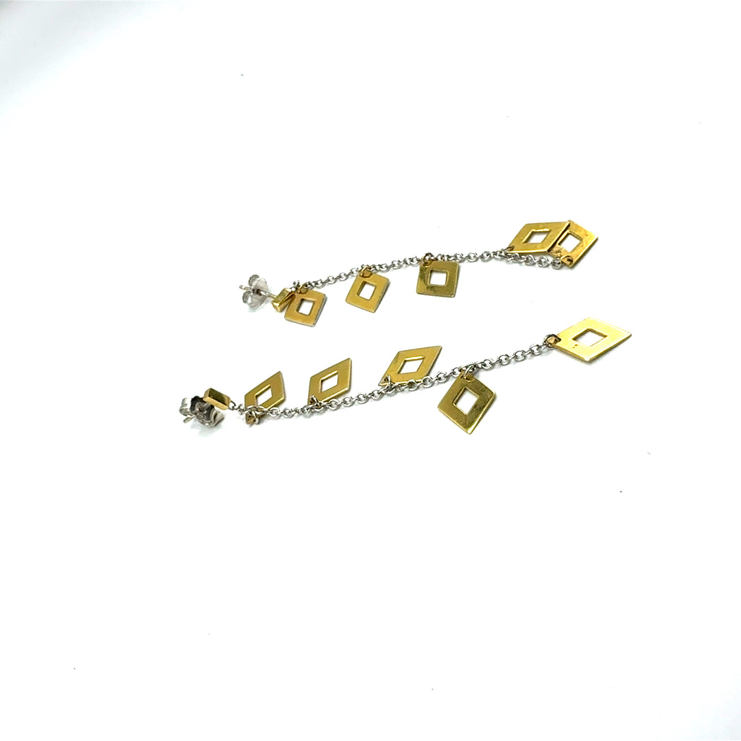 Orecchini Pendente Oro Bicolore