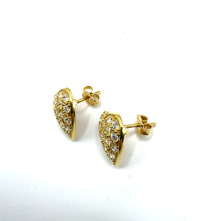Orecchini Oro Giallo Cuore Zirconati