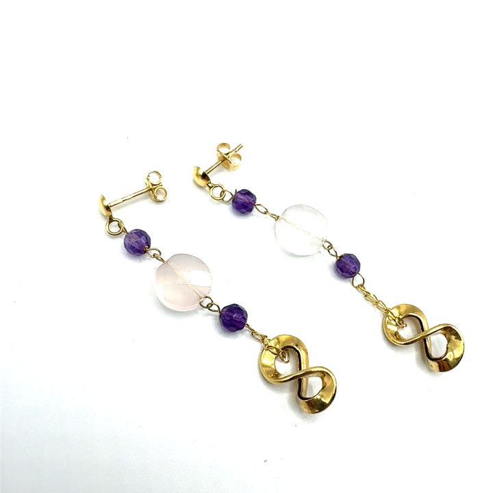 Orecchini Oro Giallo Ametiste
