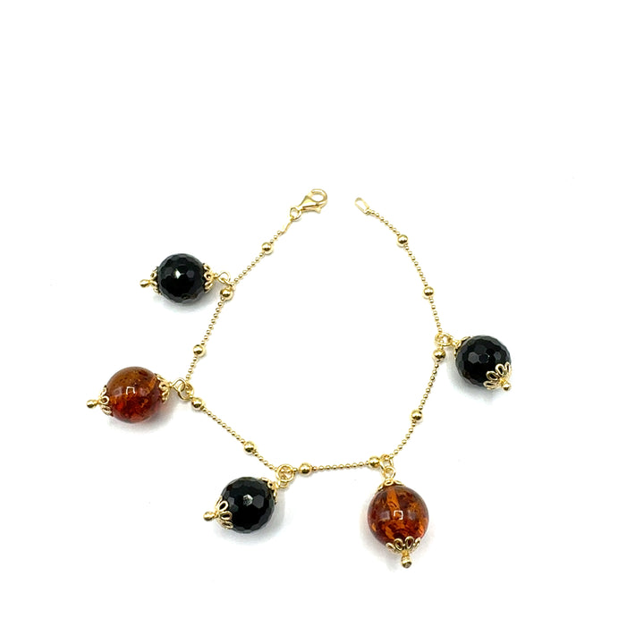 Bracciale  Argento Dorato e Pietre Dure