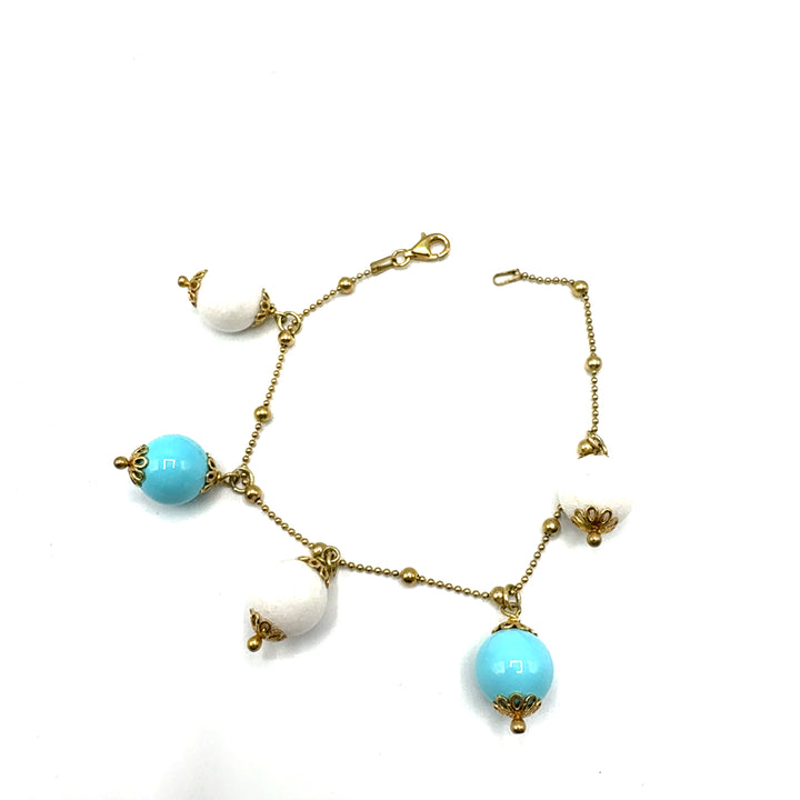 Bracciale  Argento Dorato e Pietre Dure