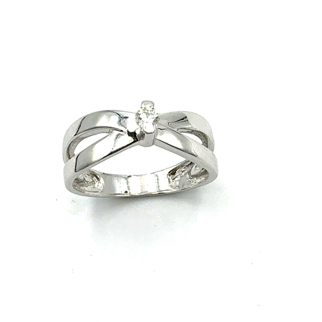 Anello Solitario Bliss Oro Bianco