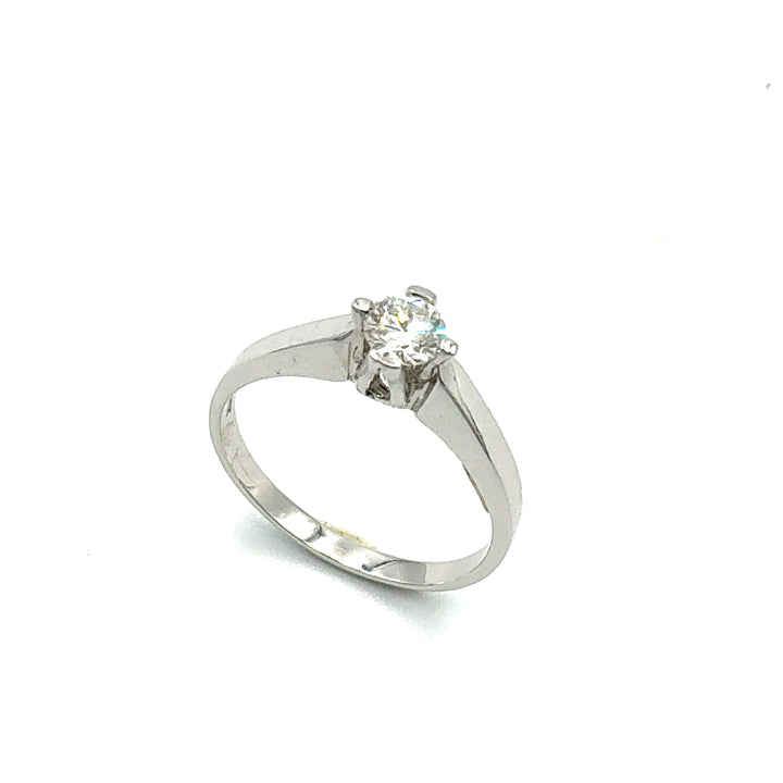 Miluna Solitaire Ring in White Gold