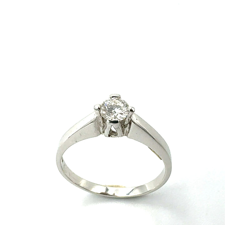 Miluna Solitaire Ring in White Gold
