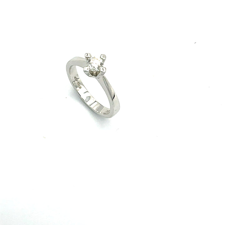 Anello Solitario  Oro Bianco Miluna