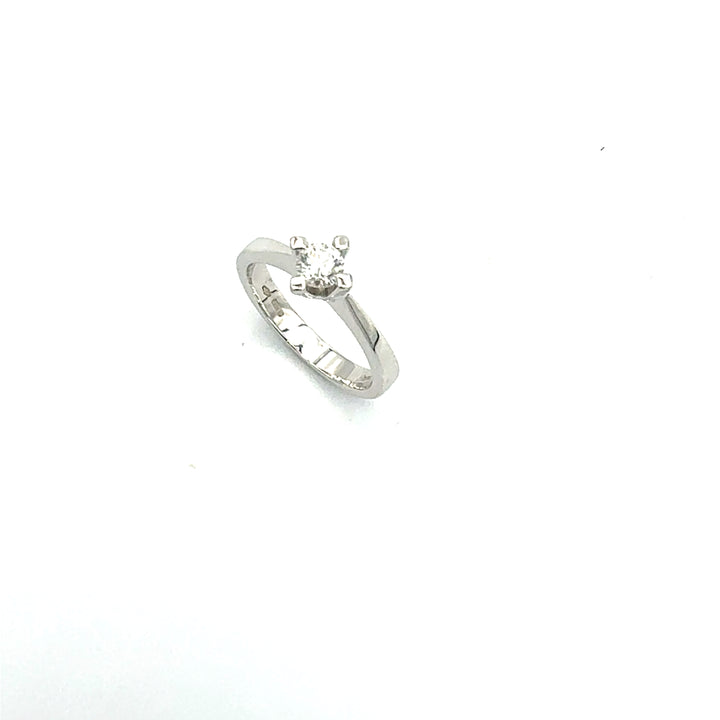 Anello Solitario  Oro Bianco Miluna