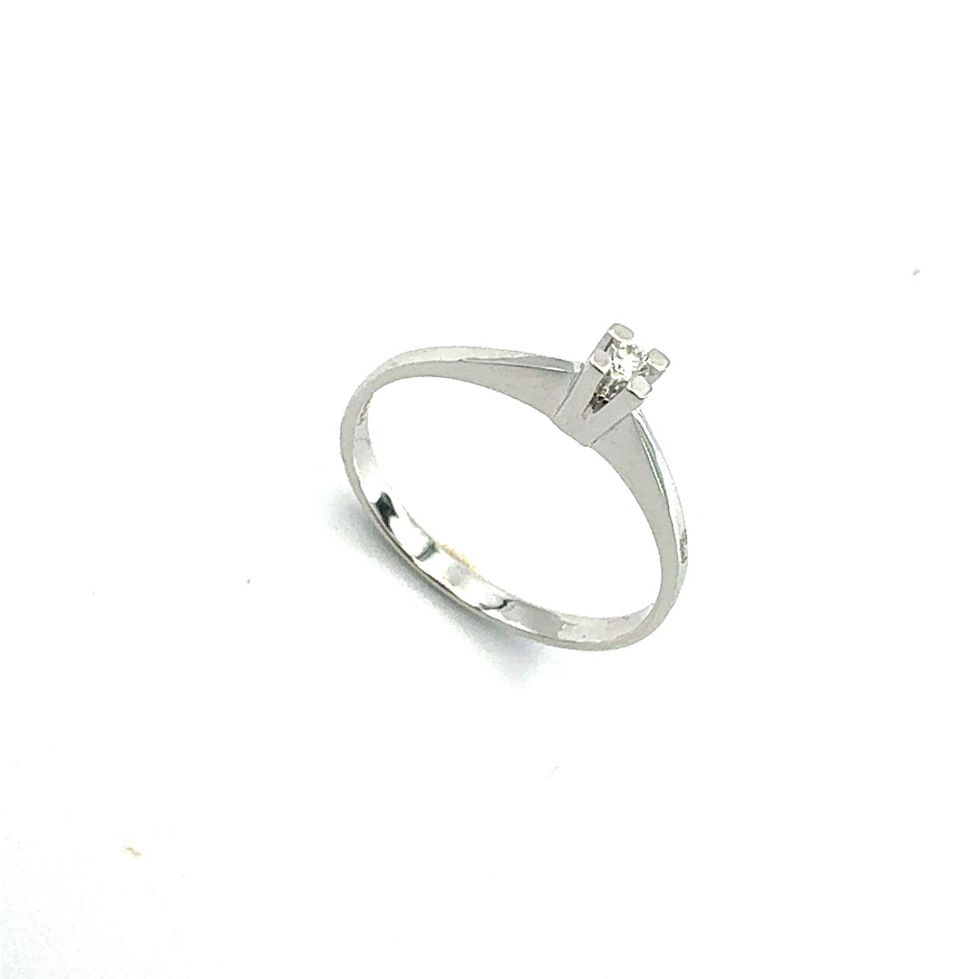 Anello Solitario Clesi Oro Bianco