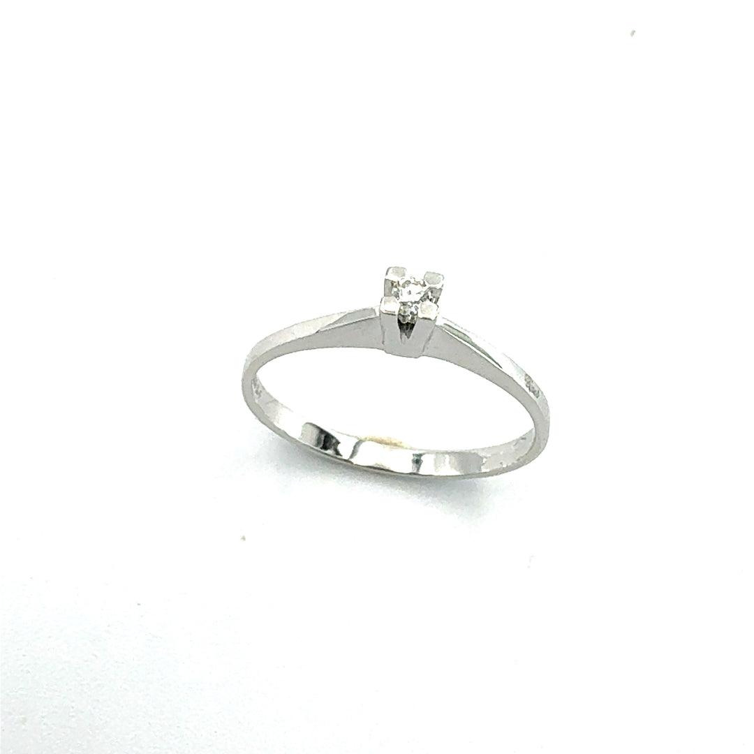Anello Solitario Clesi Oro Bianco