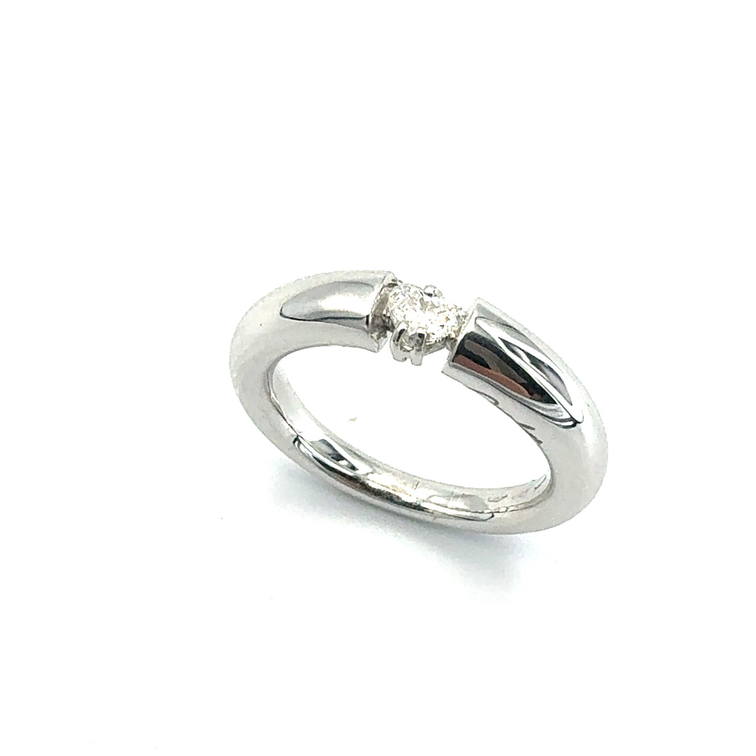 Anello Solitario  Oro Bianco Miluna