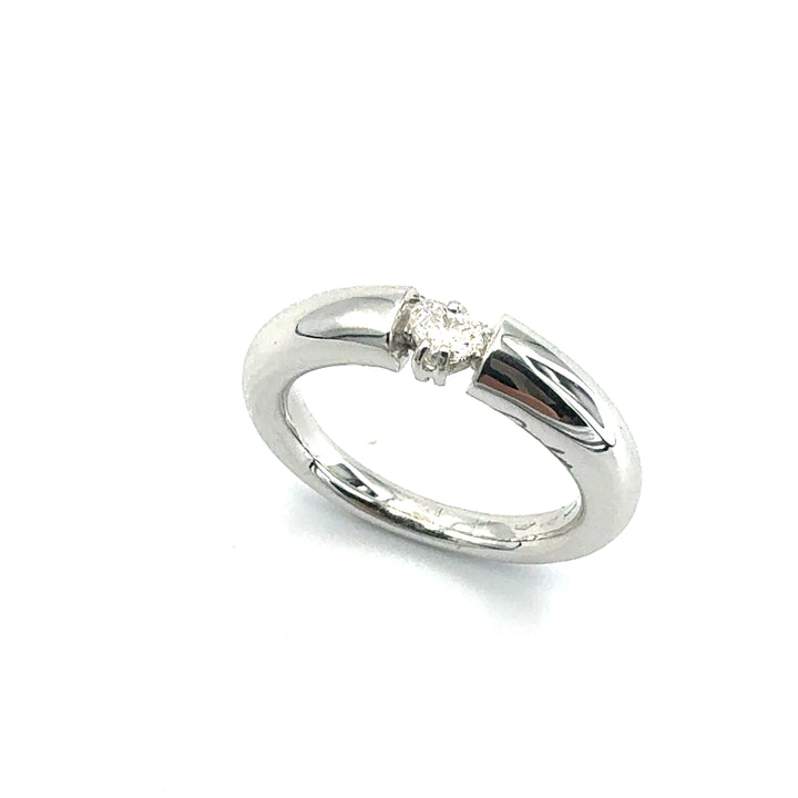 Anello Solitario  Oro Bianco Miluna