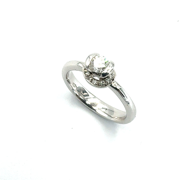 Anello Solitario  Oro Bianco