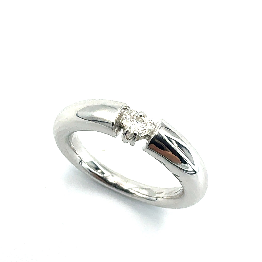 Anello Solitario  Oro Bianco Miluna