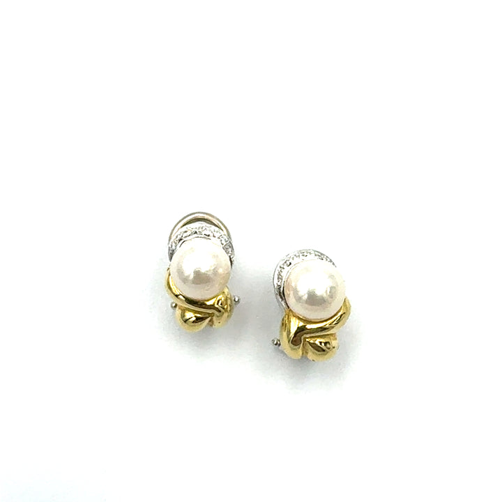 Orecchini Oro  Giallo e Bianco  Perla