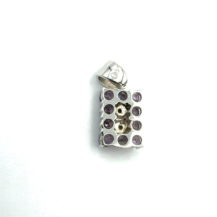 Woman Cross Pendant in White Gold and Zircons