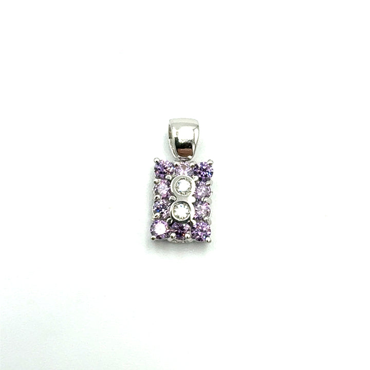 Woman Cross Pendant in White Gold and Zircons
