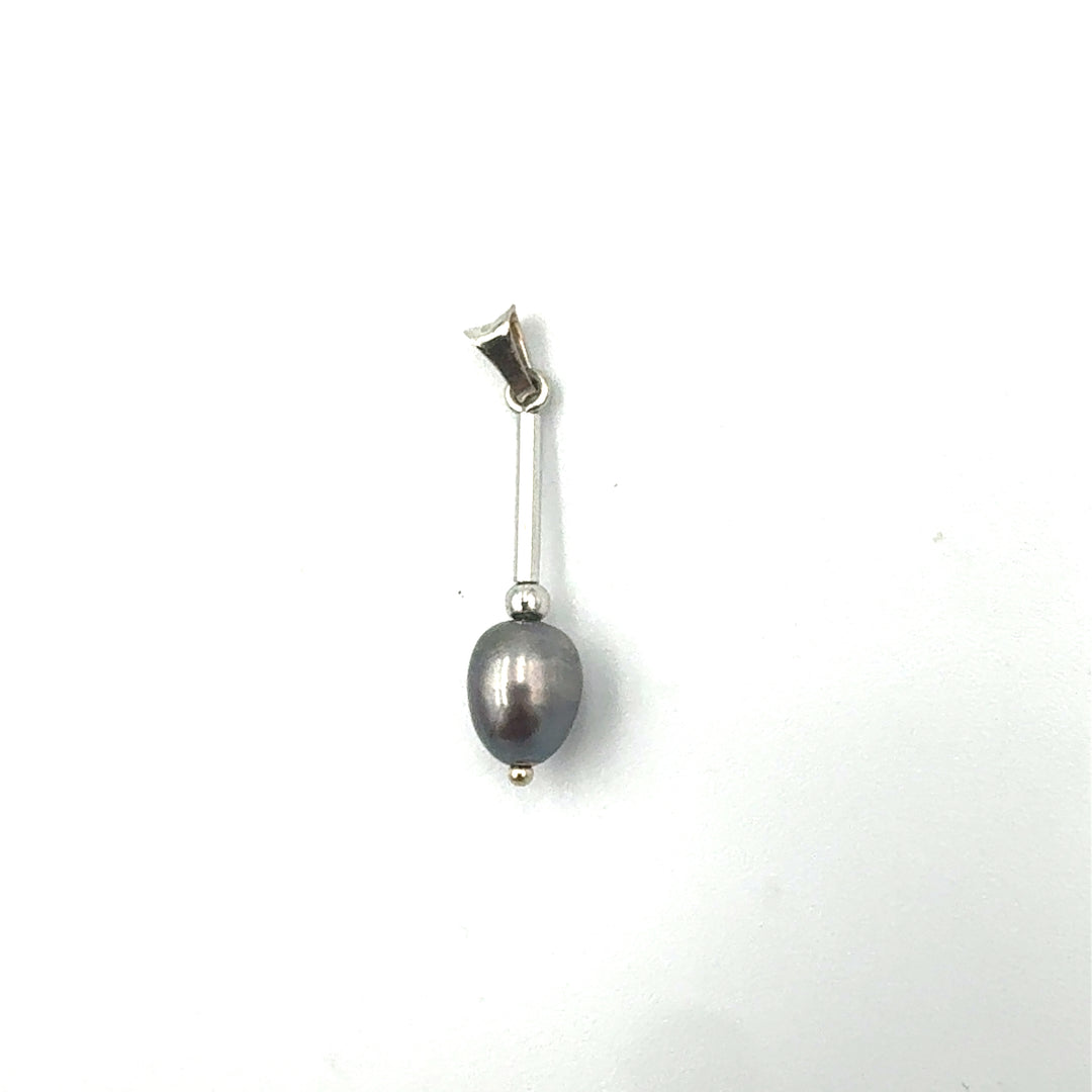 Ciondolo Pendente Perla  Oro Bianco