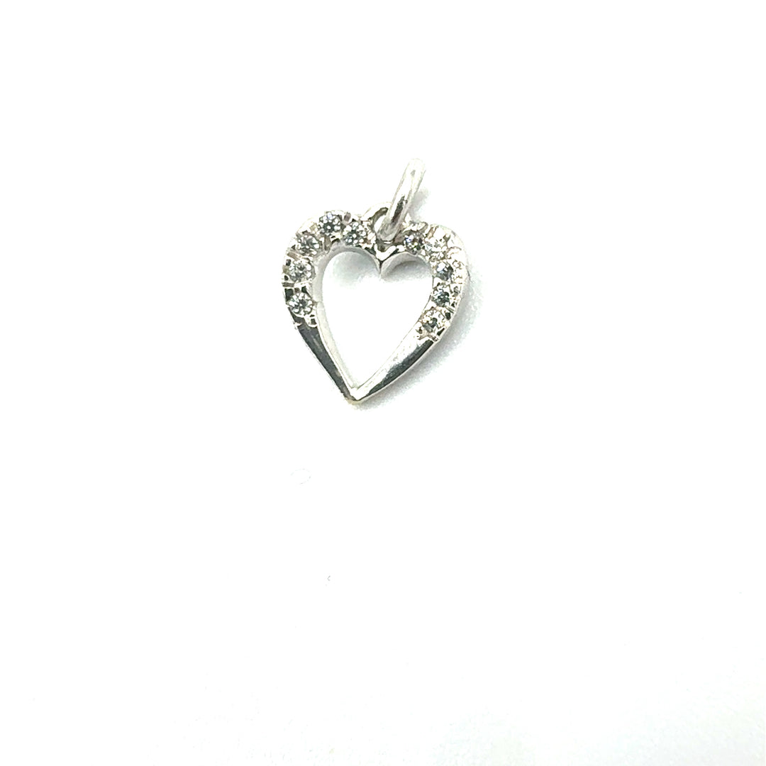 Ciondolo Pendente Cuore Oro Bianco