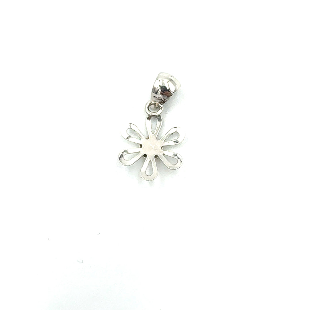 Ciondolo Pendente Fiore Oro Bianco