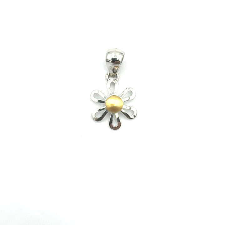 Ciondolo Pendente Fiore Oro Bianco