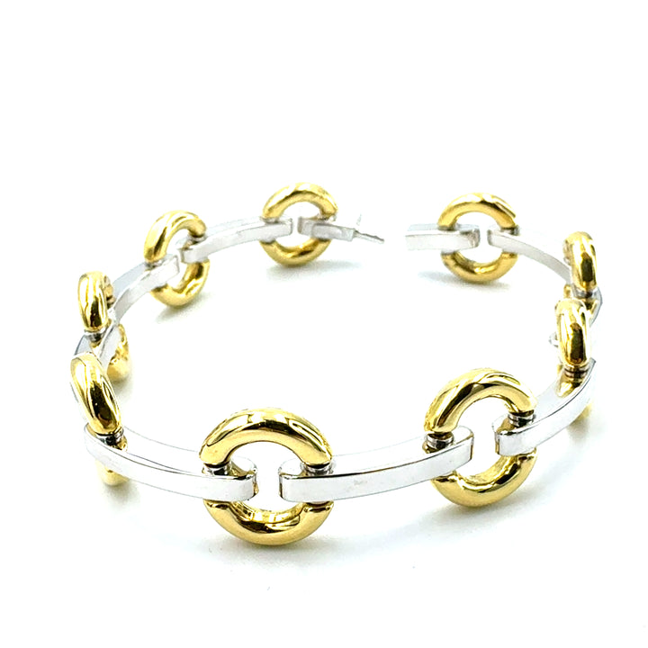 Semi-rigid bracelet in yellow gold