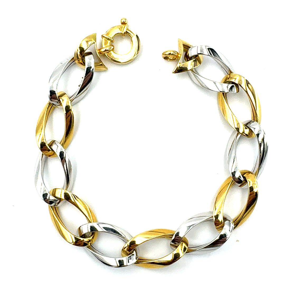 Semi-rigid bracelet in yellow gold