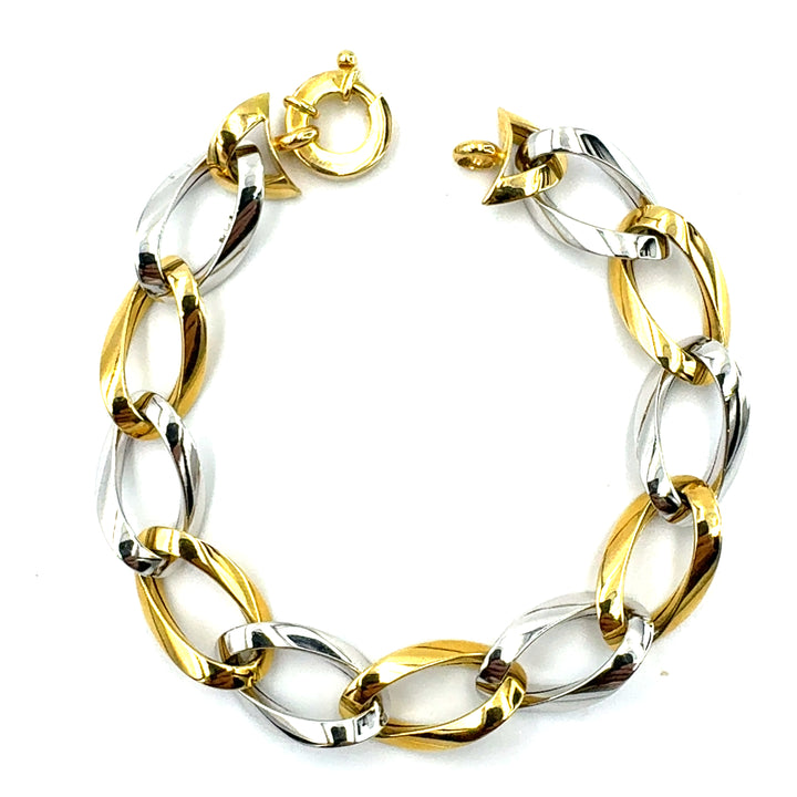 Semi-rigid bracelet in yellow gold