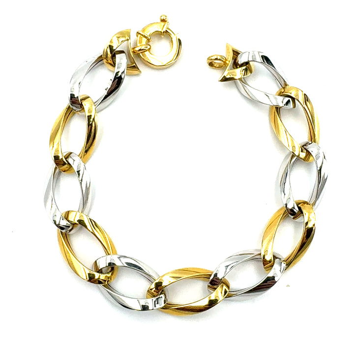 Semi-rigid bracelet in yellow gold