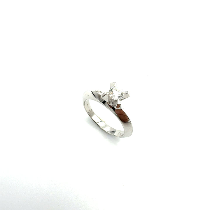 Miluna Solitaire Ring in White Gold