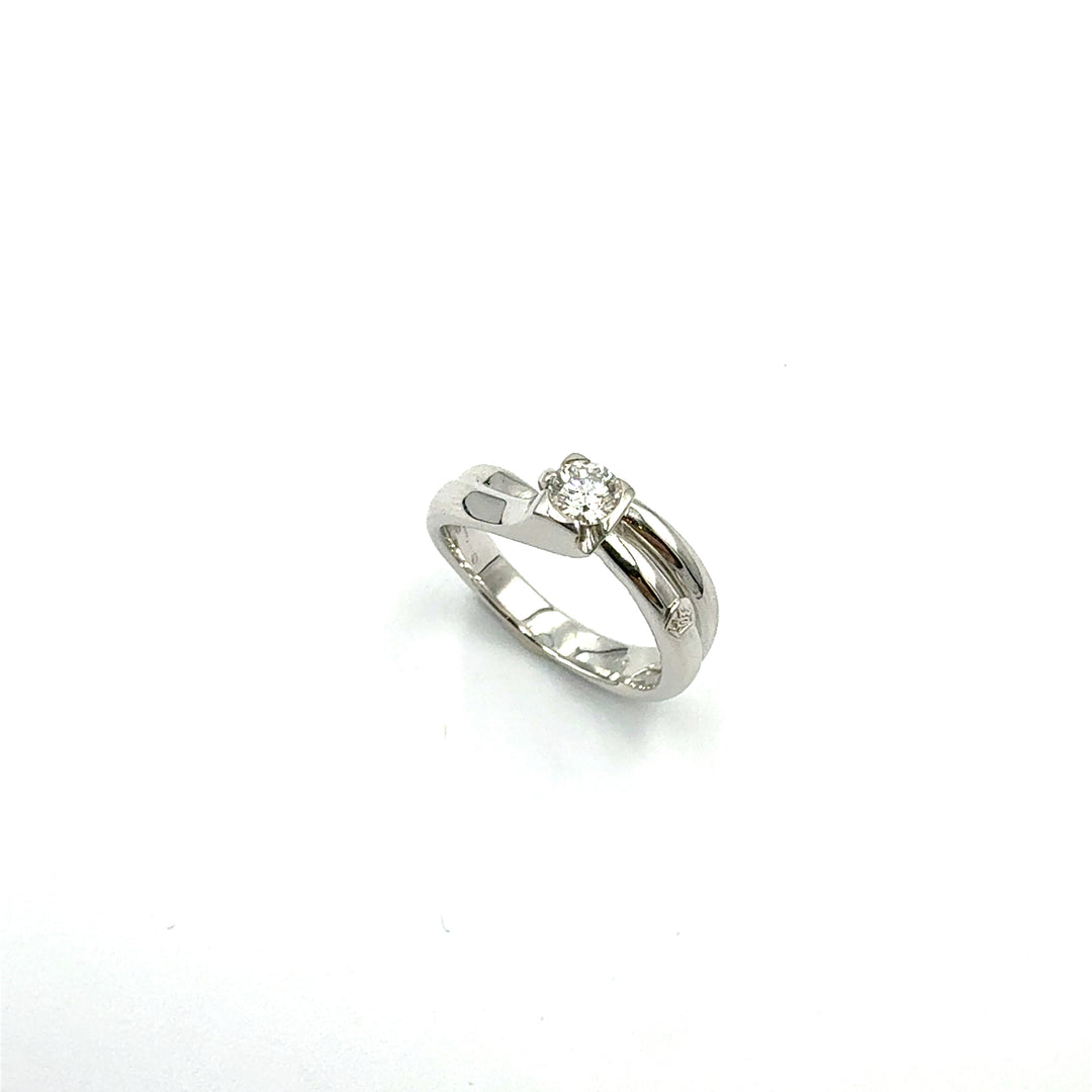 Miluna Solitaire Ring in White Gold
