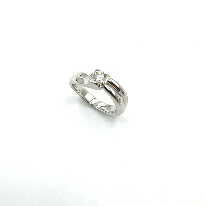 Miluna Solitaire Ring in White Gold