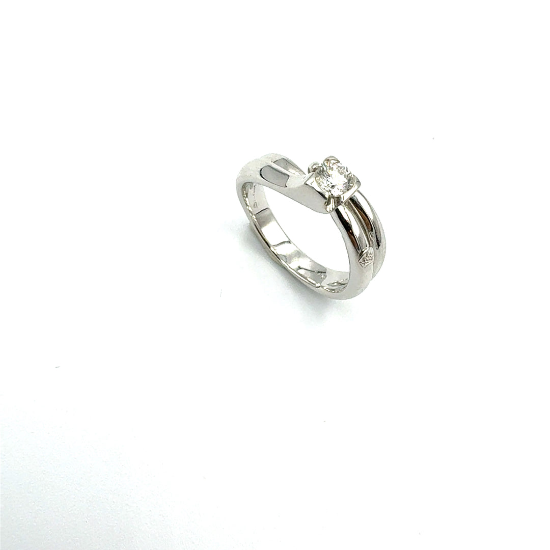 Miluna Solitaire Ring in White Gold