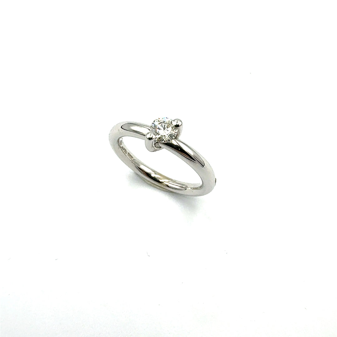 Anello Solitario  Oro Bianco