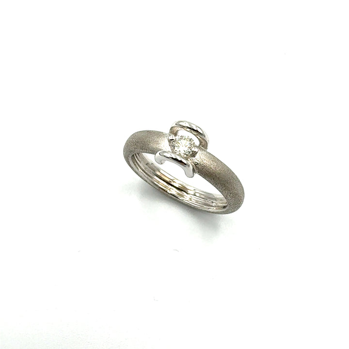 Anello Solitario  Oro Bianco