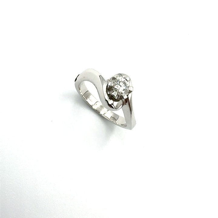 Anello Solitario  Oro Bianco