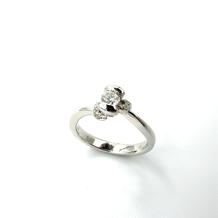 Anello Solitario  Oro Bianco