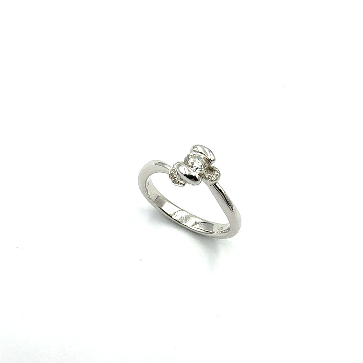 Anello Solitario  Oro Bianco