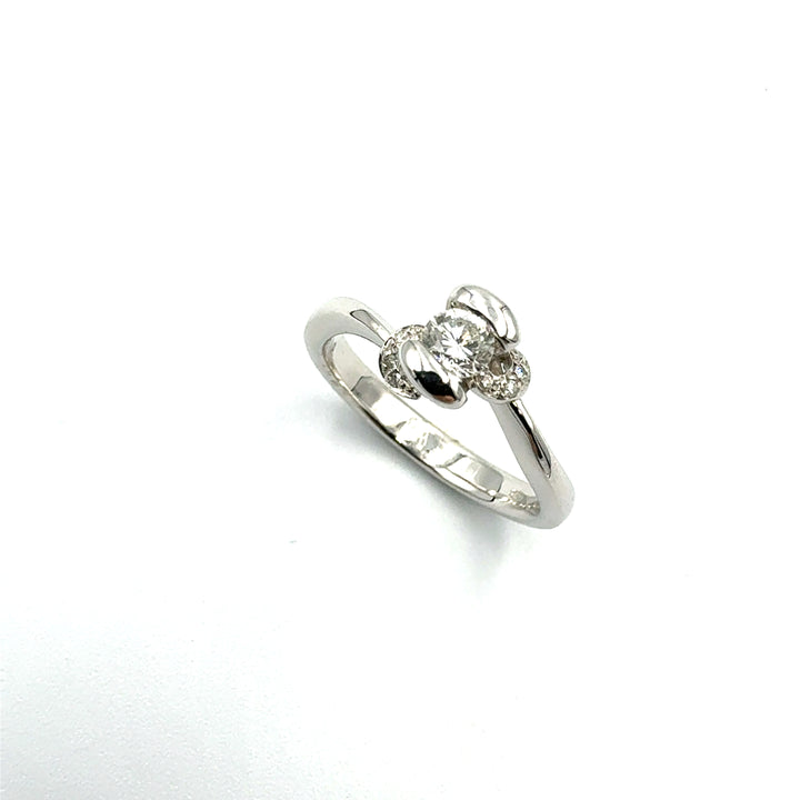 Anello Solitario  Oro Bianco