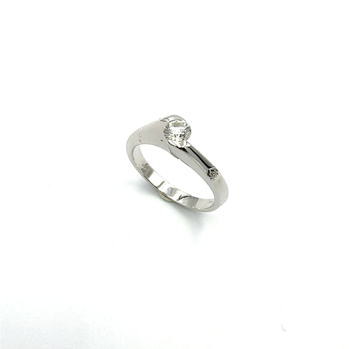 Anello Solitario  Oro Bianco