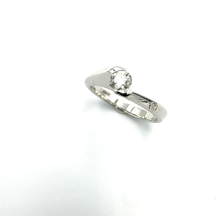 Anello Solitario  Oro Bianco