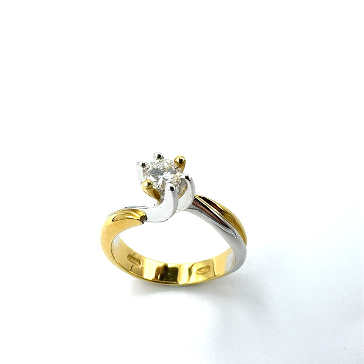 Anello Solitario  DonnaOro Bicolore