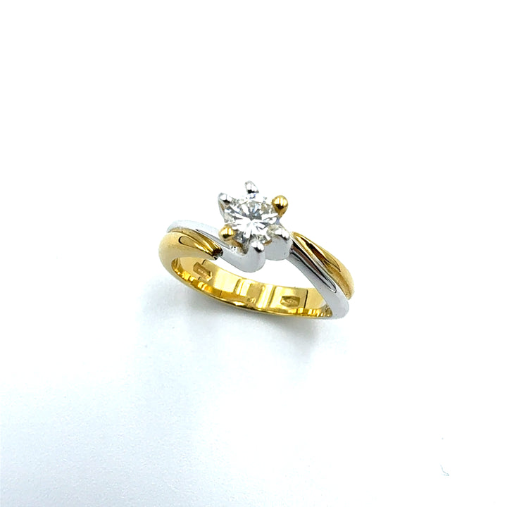 Anello Solitario  DonnaOro Bicolore