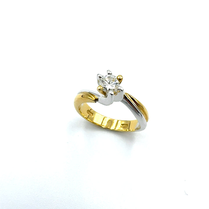 Anello Solitario  DonnaOro Bicolore