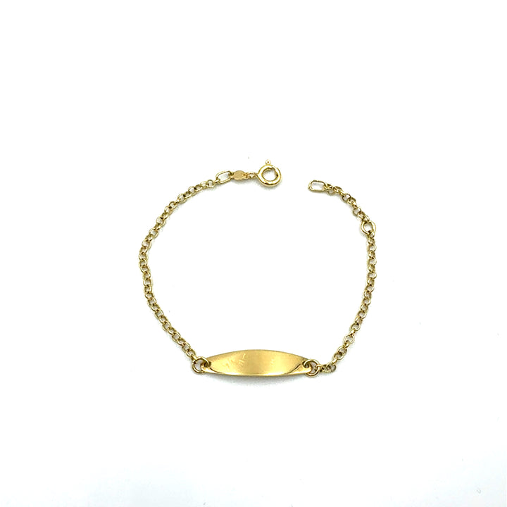 Yellow Gold Bracelet for Girls with Heart Tag
